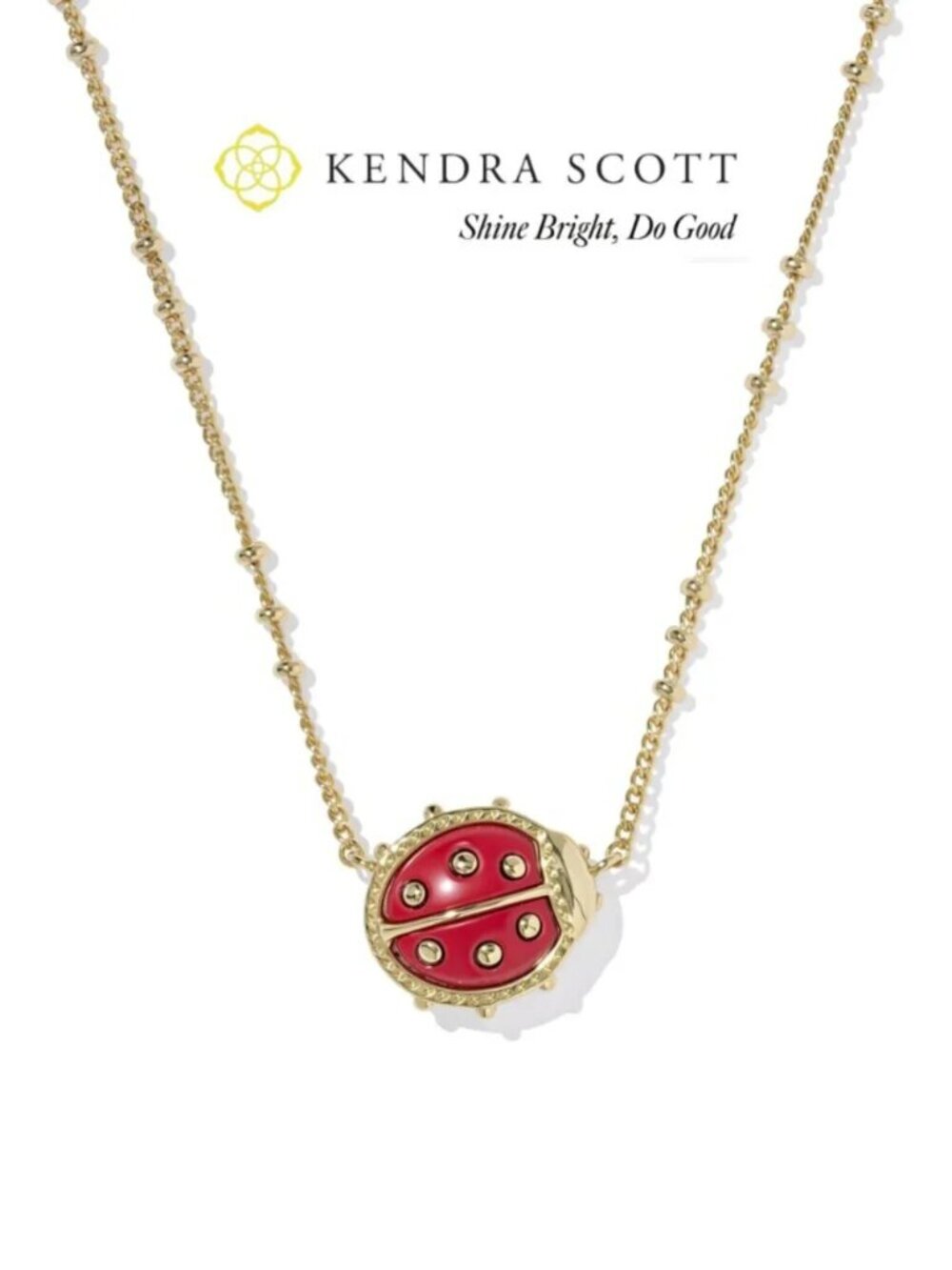 NWT Kendra Scott x Ladybug Gold Short Pendant Necklace